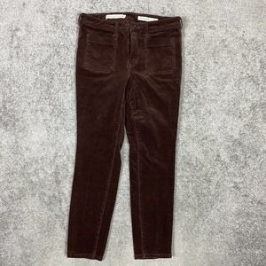 Pilcro and the Letterpress Pants Womens 29 Maroon Skinny Mid Rise 30x25